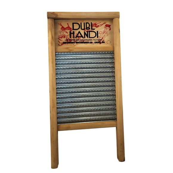 Vintage DUBL HANDI Washboard Co Columbus Ohio With Dual Cleaning Surfaces 18 X 8 - Picture 1 of 10